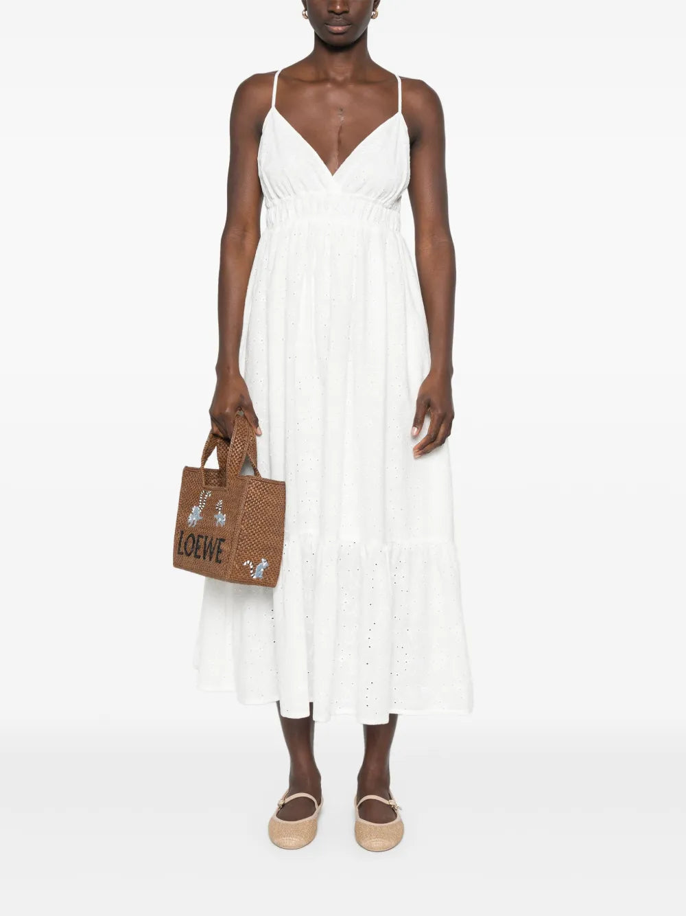 Broderie-Anglaise Midi Dress