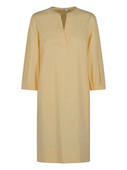 Crop-Sleeve Tunic Dress