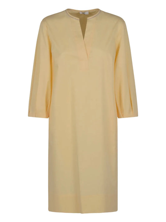Crop-Sleeve Tunic Dress
