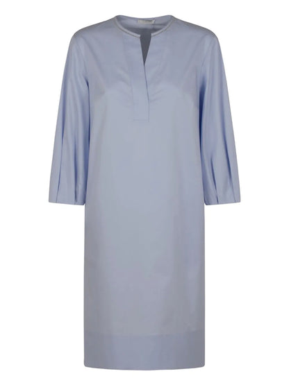 Crop-Sleeve Tunic Dress