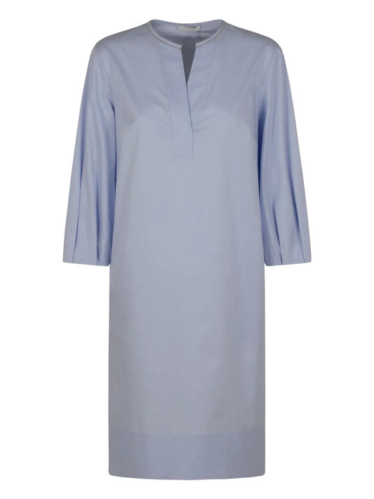 Crop-Sleeve Tunic Dress