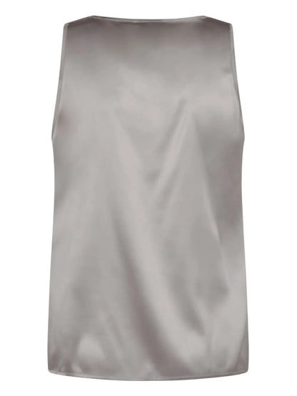 Satin Scoop-Neck Top