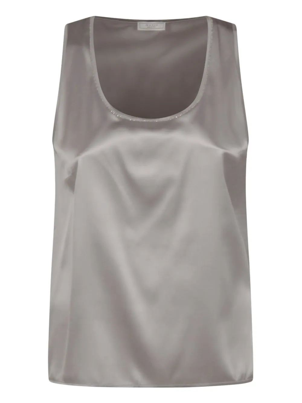 Satin Scoop-Neck Top