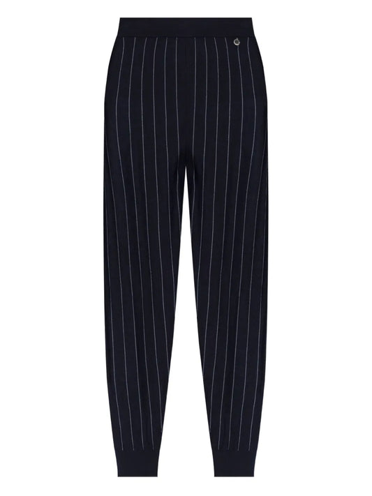 Pinstripe-Pattern Track Pants