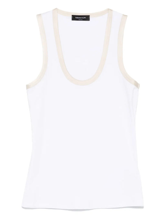 Contrasting-Border Tank Top