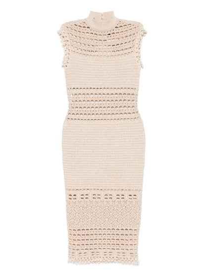 Crochet-Knit Midi Dress