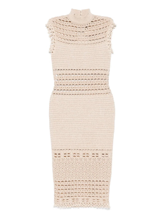 Crochet-Knit Midi Dress