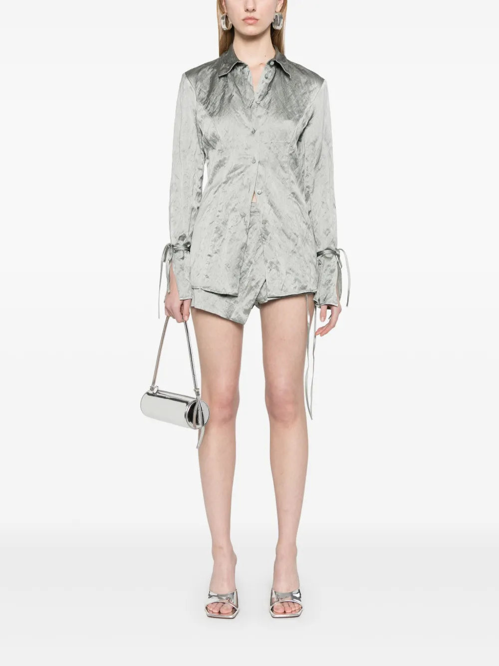 Crinkled-Satin Shirt