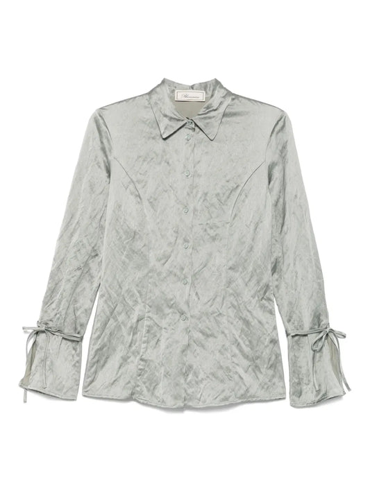 Crinkled-Satin Shirt