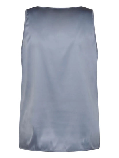 Satin Scoop-Neck Top