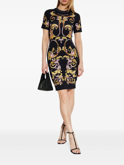 Baroque-Print Dress