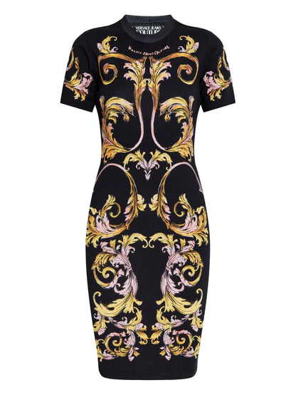 Baroque-Print Dress