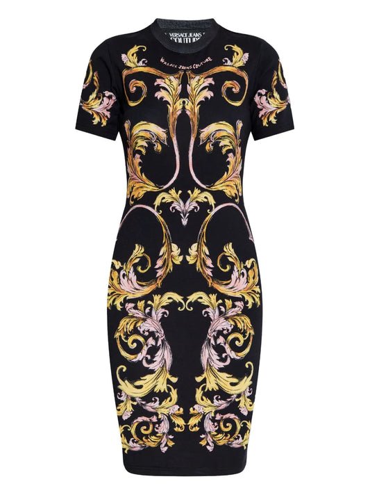 Baroque-Print Dress