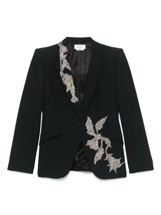 Embellished Padded-Shoulders Blazer