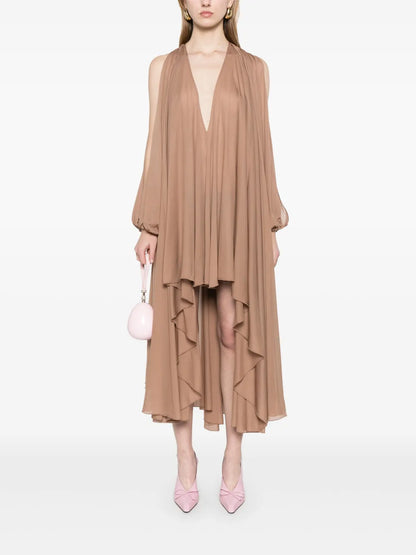 Asymmetric Georgette Mini Dress