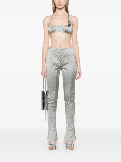 Crinkled-Satin Trousers