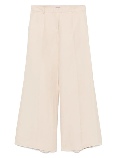 Slub-Textured Palazzo Pants