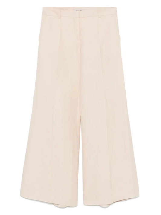 Slub-Textured Palazzo Pants