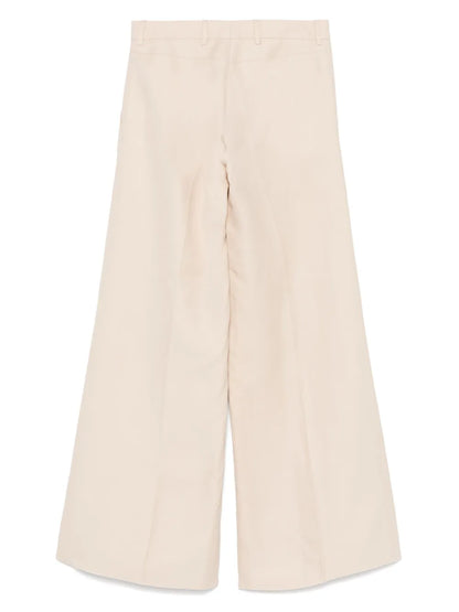 Slub-Textured Palazzo Pants