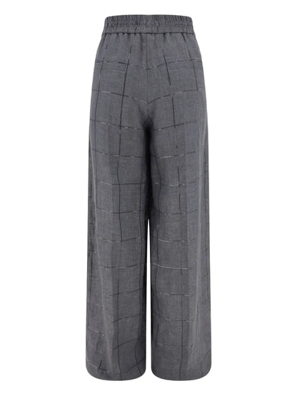Checked Palazzo Trousers