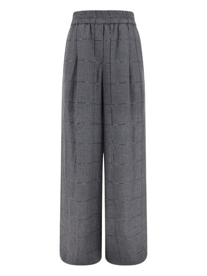 Checked Palazzo Trousers