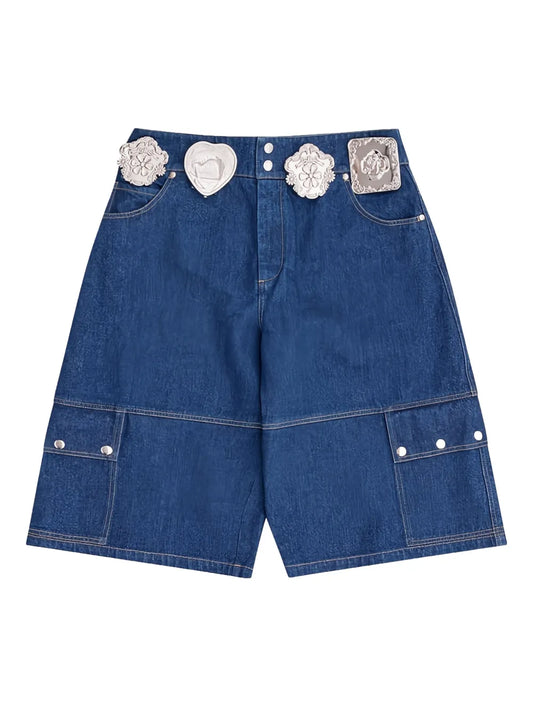Low-Rise Denim Shorts