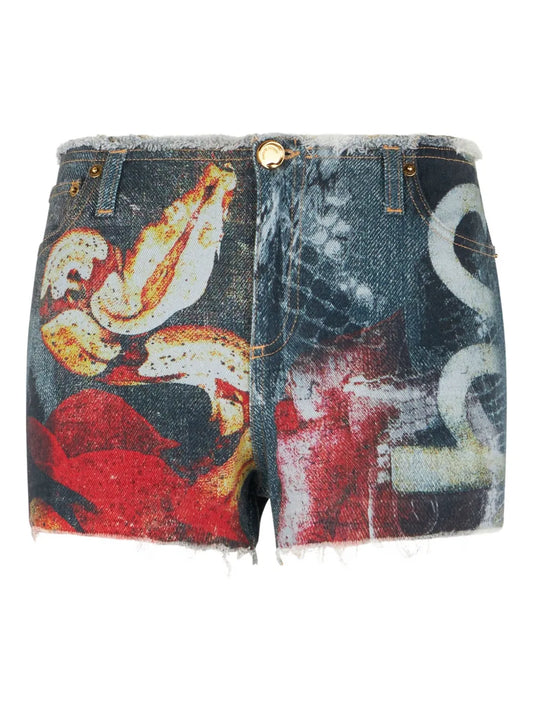 Abstract-Print Shorts