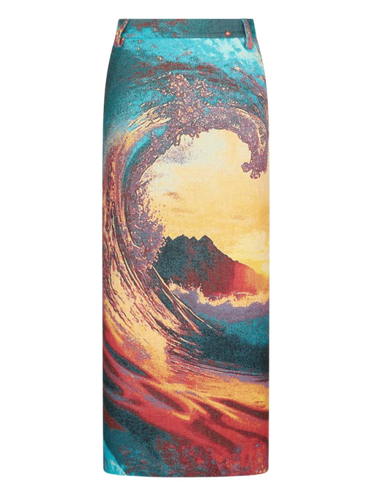 Patterned-Jacquard Skirt