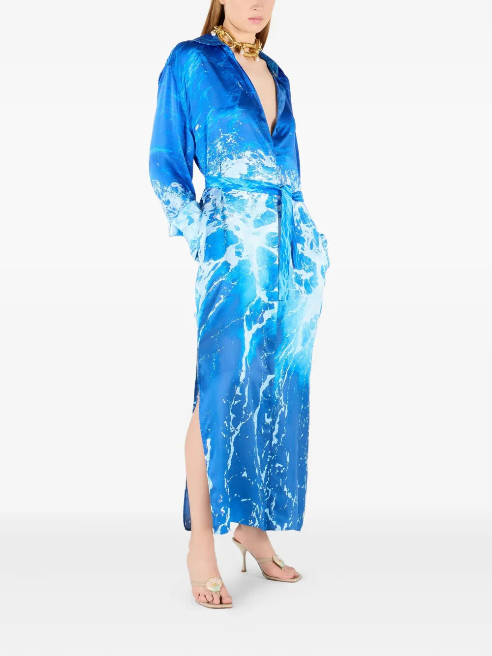 Abstract-Print Midi Dress