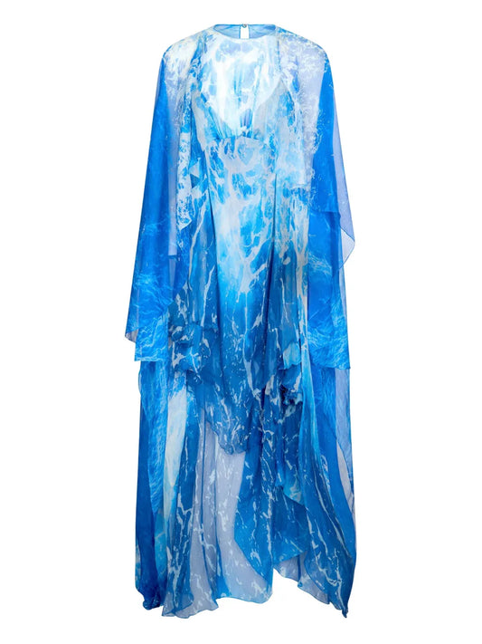 Abstract-Print Maxi Dress