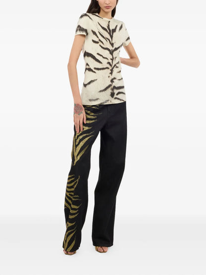 Zebra-Print Jeans