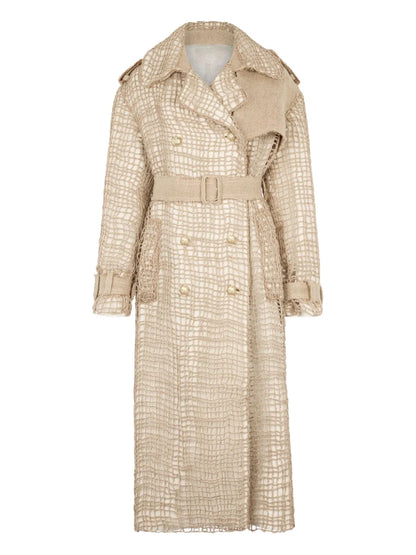 Jute-Panel Trench Coat