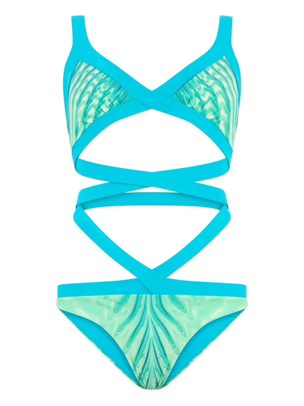 Optical Glass-Print Swimsuit