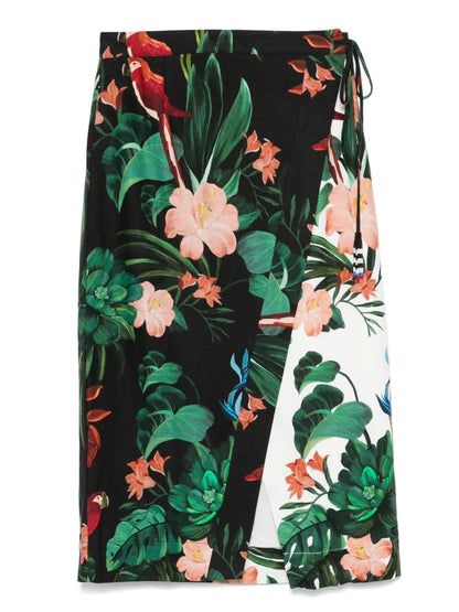 Midnight Macaw Fiesta Midi Skirt