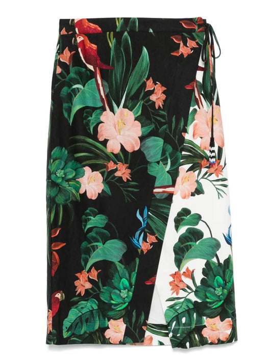 Midnight Macaw Fiesta Midi Skirt