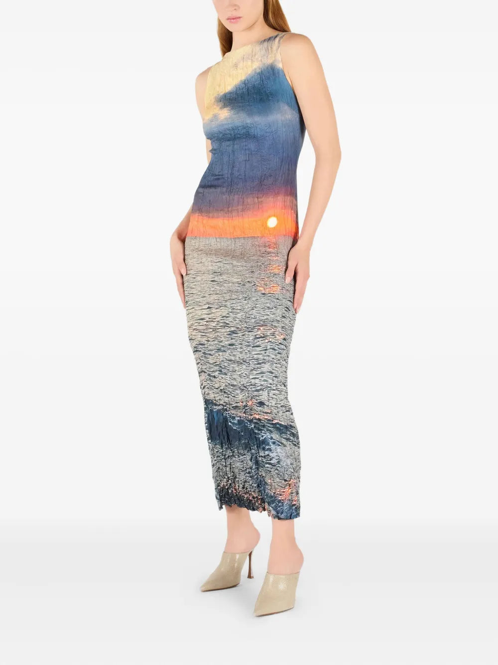 Photograph-Print Maxi Dress