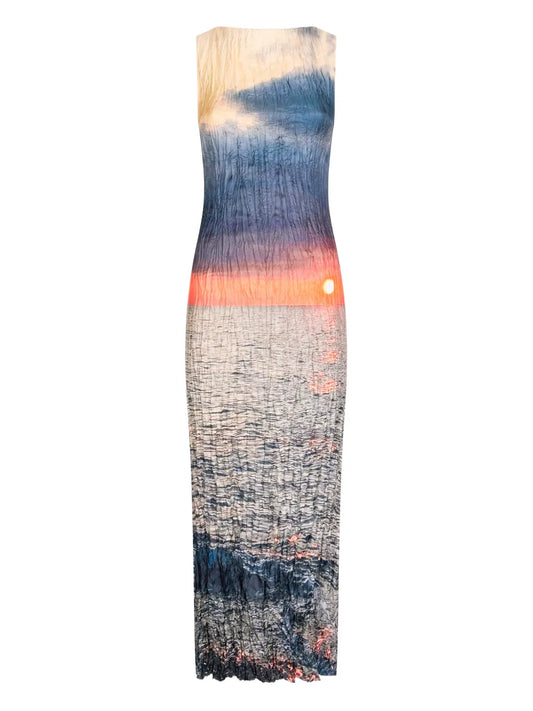 Photograph-Print Maxi Dress