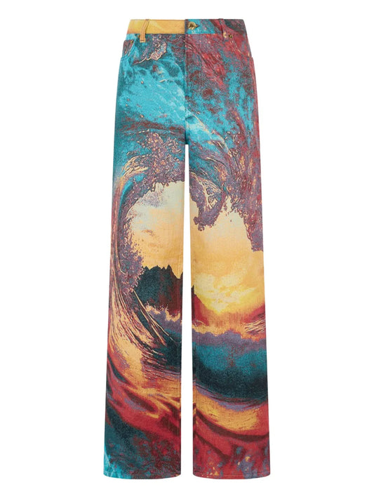 Patterned-Jacquard Trousers