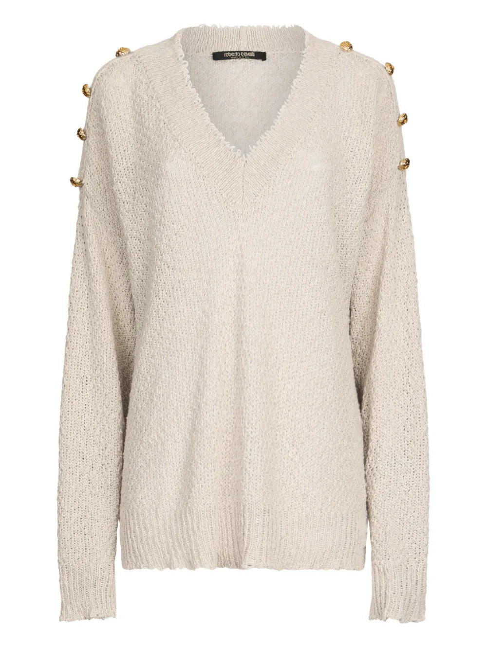 Button-Detail Knitted Sweater