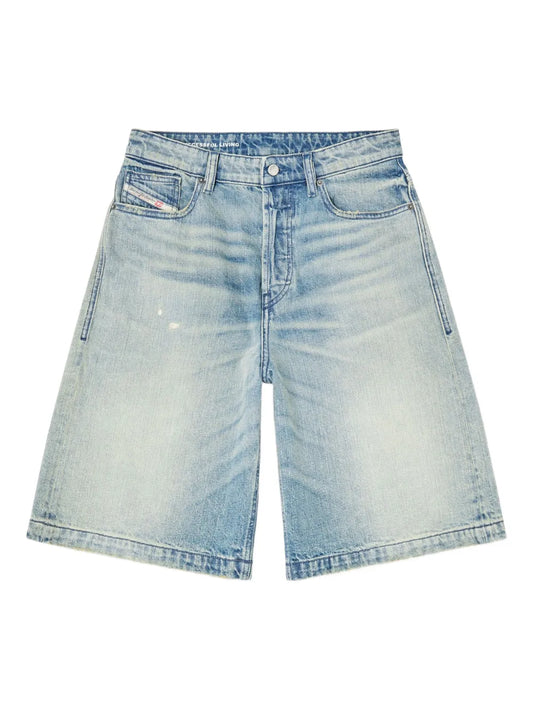 De-Sire Light-Wash Denim Shorts
