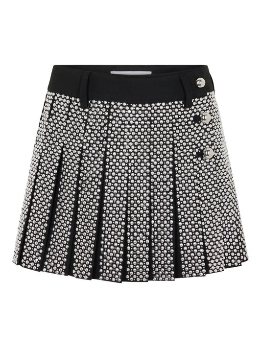 Embroidered Grain De Poudre Mini Skirt