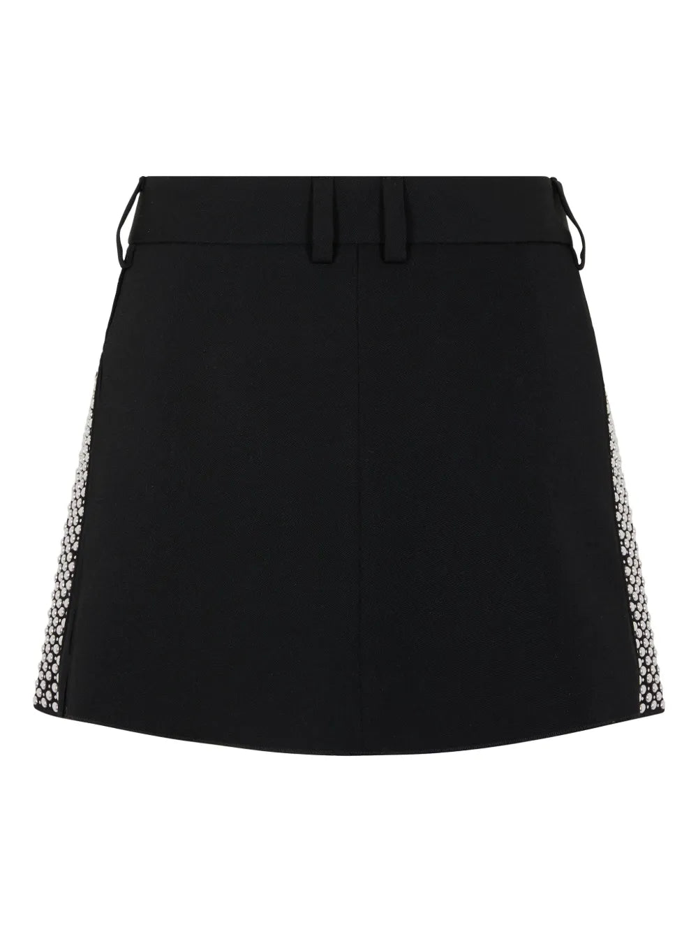 Embroidered Grain De Poudre Mini Skirt