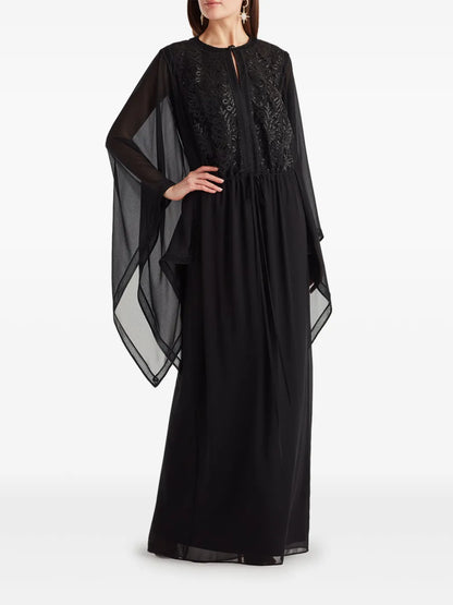 Lace-Embroidered Kaftan Dress