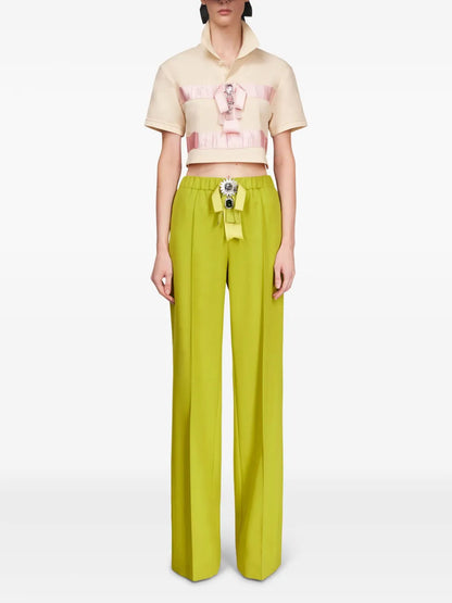 Crystal-Embellished Cropped Polo