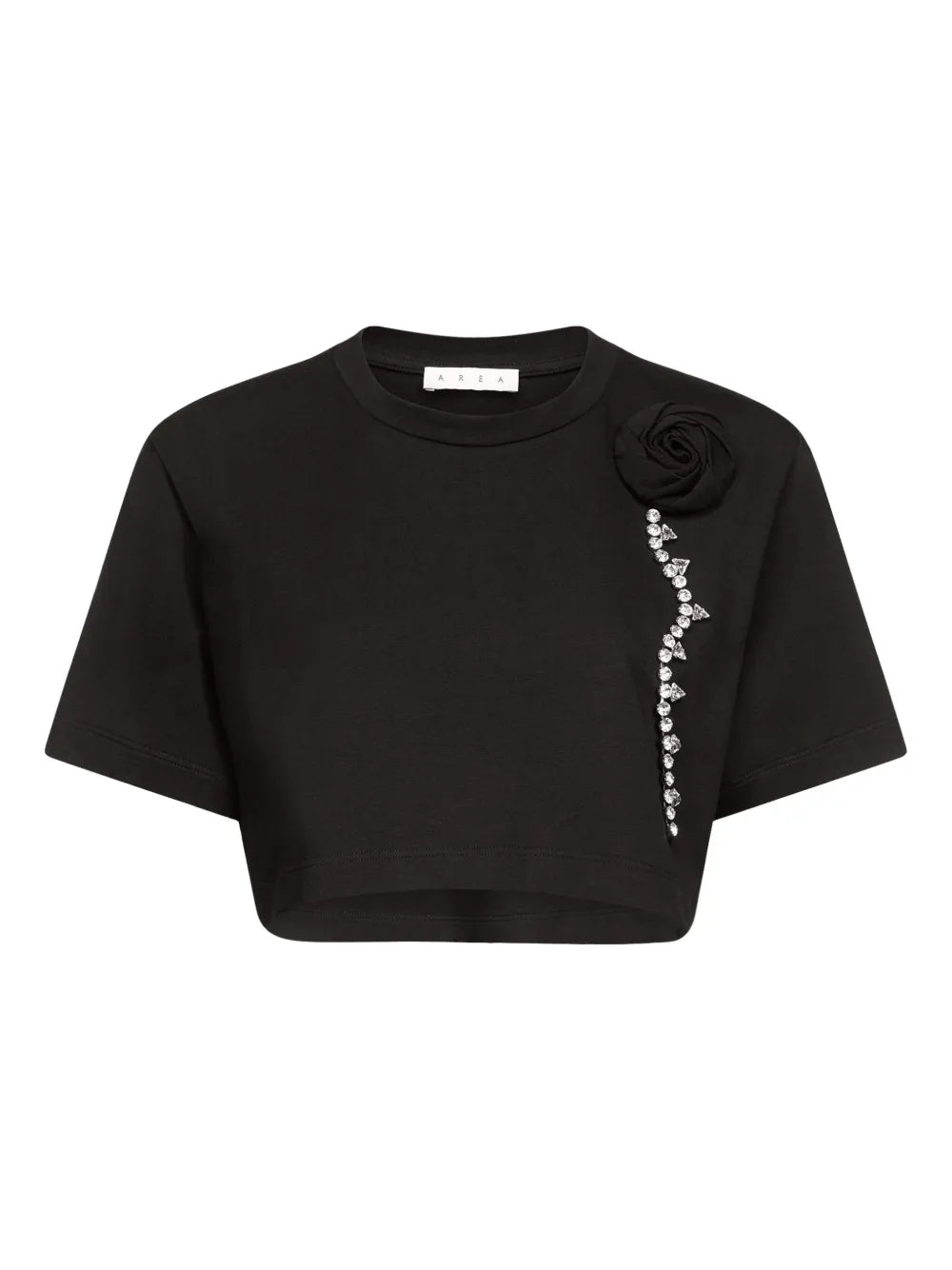 Crystal-Embellished Cropped T-Shirt