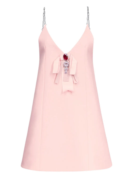 Crystal-Embellished Mini Dress