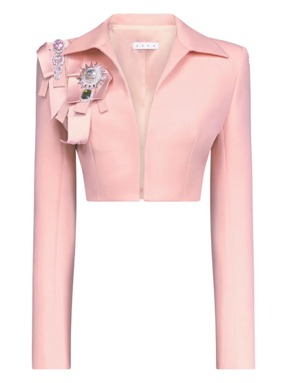 Crystal-Embellished Cropped Jacket