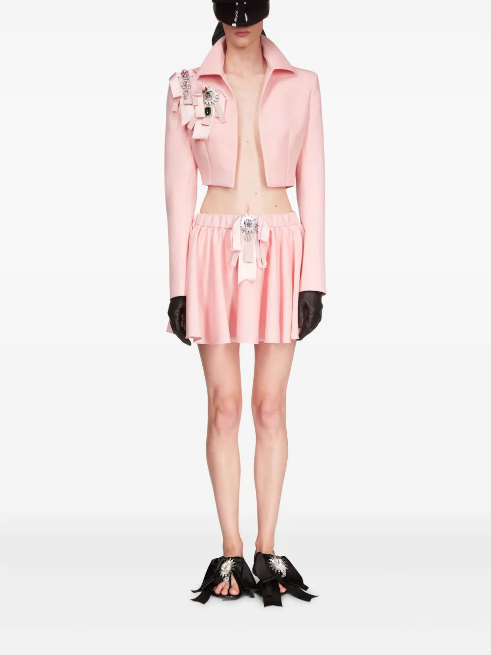 Crystal-Embellished Cropped Jacket