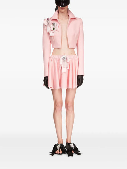 Crystal-Embellished Cropped Jacket