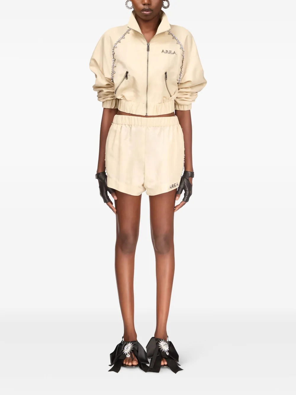 Crystal-Embellished Track Shorts